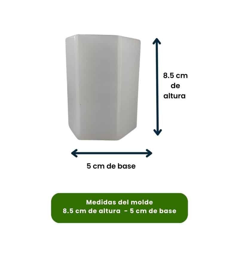 Molde de silicona hexagonal para velas 1 und - Velas e Insumos León