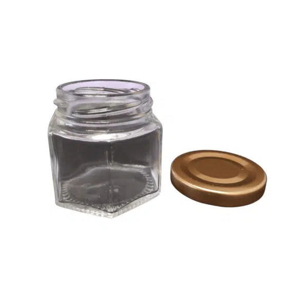 Frasco de vidrio hexagonal para velas 50 ml - Velas e Insumos León