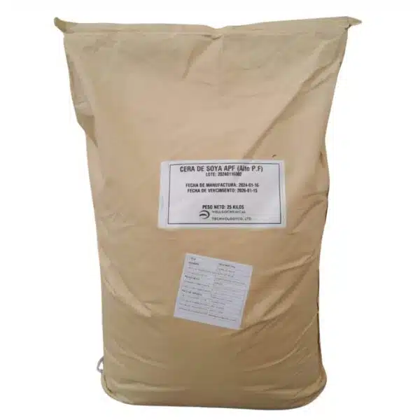 Cera de soya APF - Cera de soya alto punto de fusión 100% pura saco 25kg - Cera de soya para velas al por mayor - Velas e Insumos León