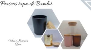 Frasco de vidrio tapa de bambú - Velas e Insumos León