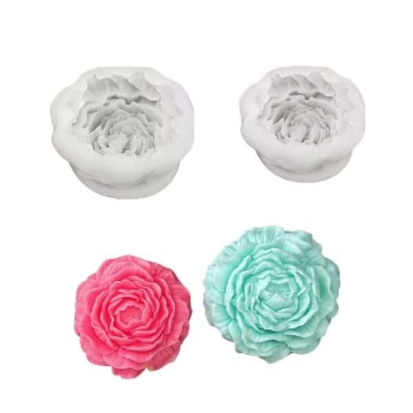 Molde de Silicona Rosa De Peonia 3D - Velas e Insumos León