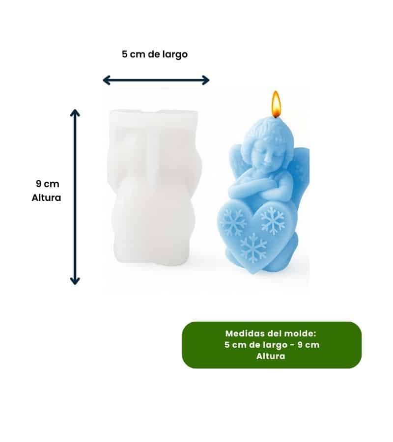 Molde de Silicona Angelito con Corazón - Velas e Insumos León