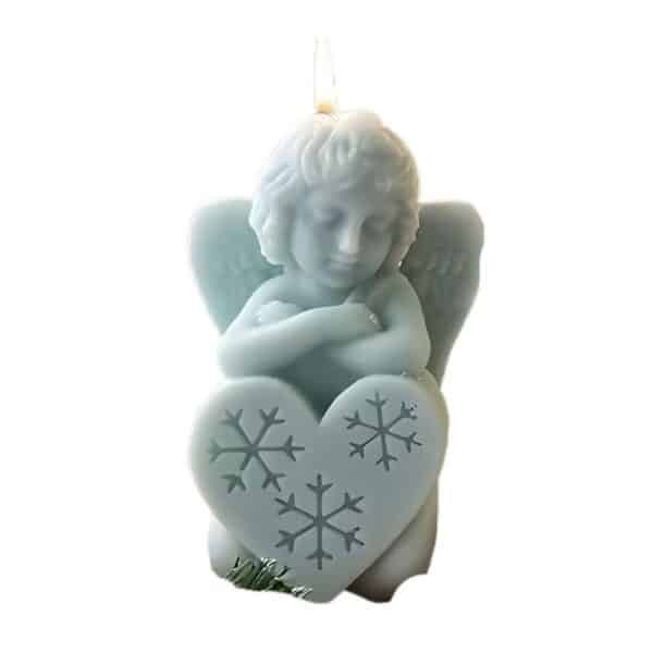 Molde de Silicona Angelito con Corazón - Velas e Insumos León