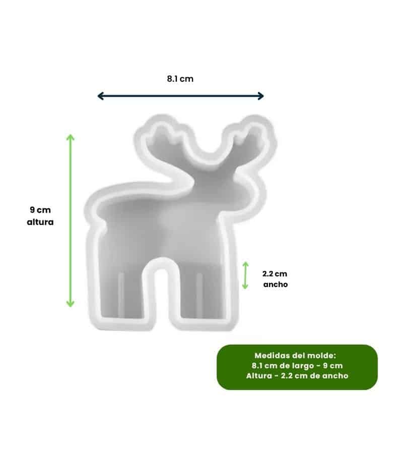 Molde de silicona 2D navideño Reno 2 - Velas e Insumos León