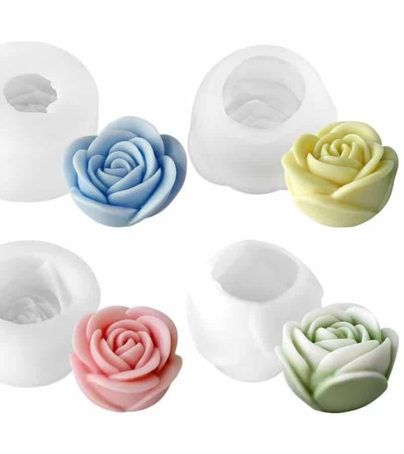 Molde De Silicona - Rosa Grande - Velas e Insumos León