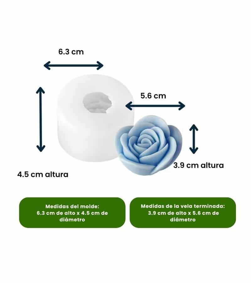 Molde De Silicona - Rosa Grande - Velas e Insumos León