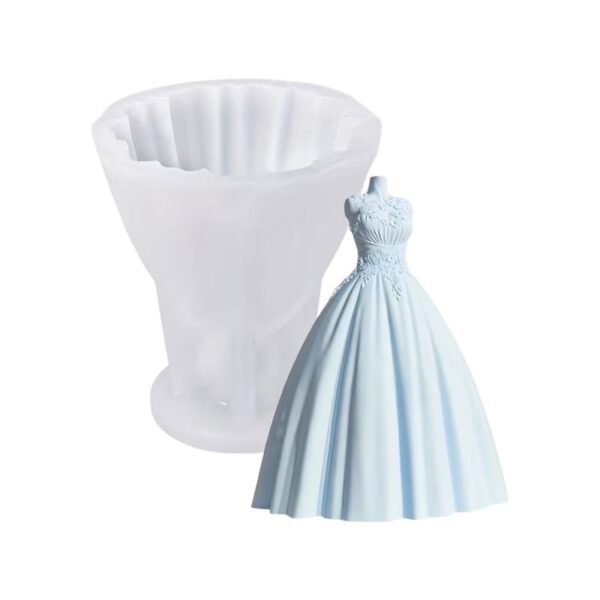 Molde de Silicona 3D Vestido de Novia - Velas e Insumos León